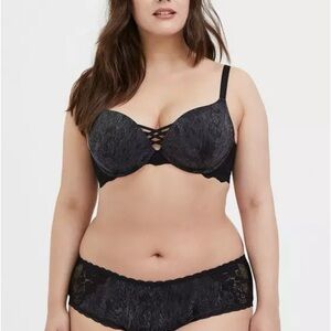 torrid Black Lace Push-Up Bra and Brief Set